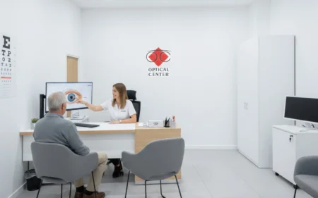 Amandine Langellier, orthophoniste, en consultation avec un patient