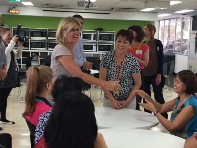Rencontre avec des familles lors de la visite en Australie